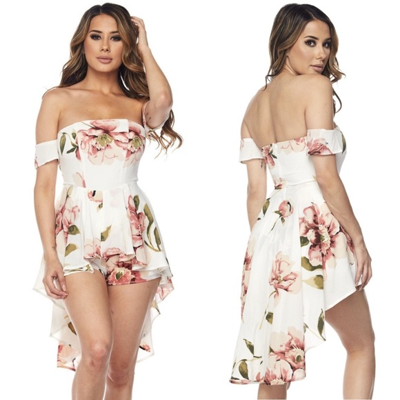 Blair House Boutique Dresses & Skirts - ☀️ Off-Shoulder Romper High Low Dress